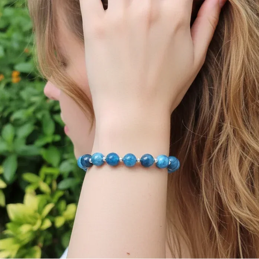 Bracelet en Apatite bleue 8mm