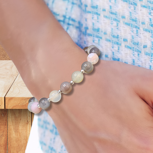 Bracelet en Calcédoine 8mm