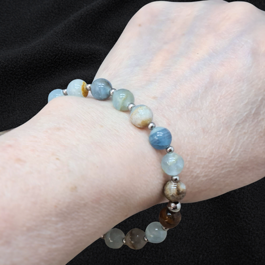 Bracelet en Calcite bleue et Aragonite