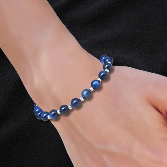 Bracelet en Cyanite bleue 6mm