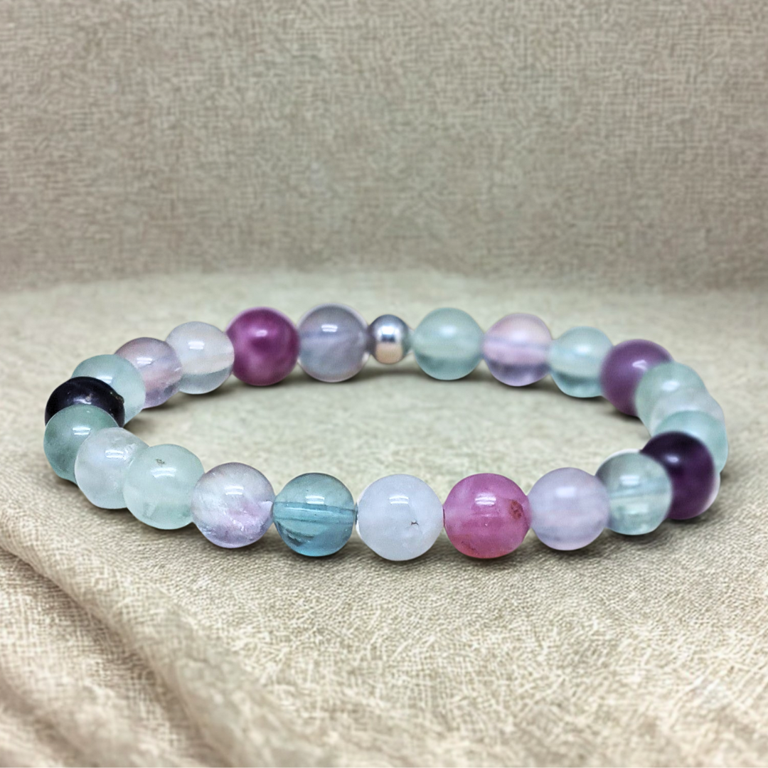 Bracelet en Fluorite Arc en Ciel 8mm