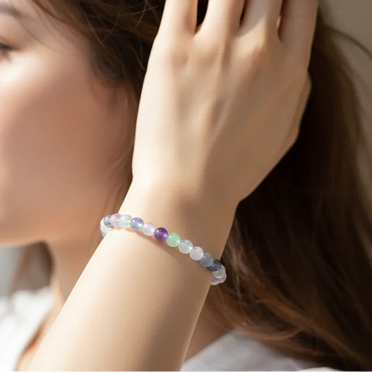 Bracelet en Fluorite Arc en Ciel 6mm