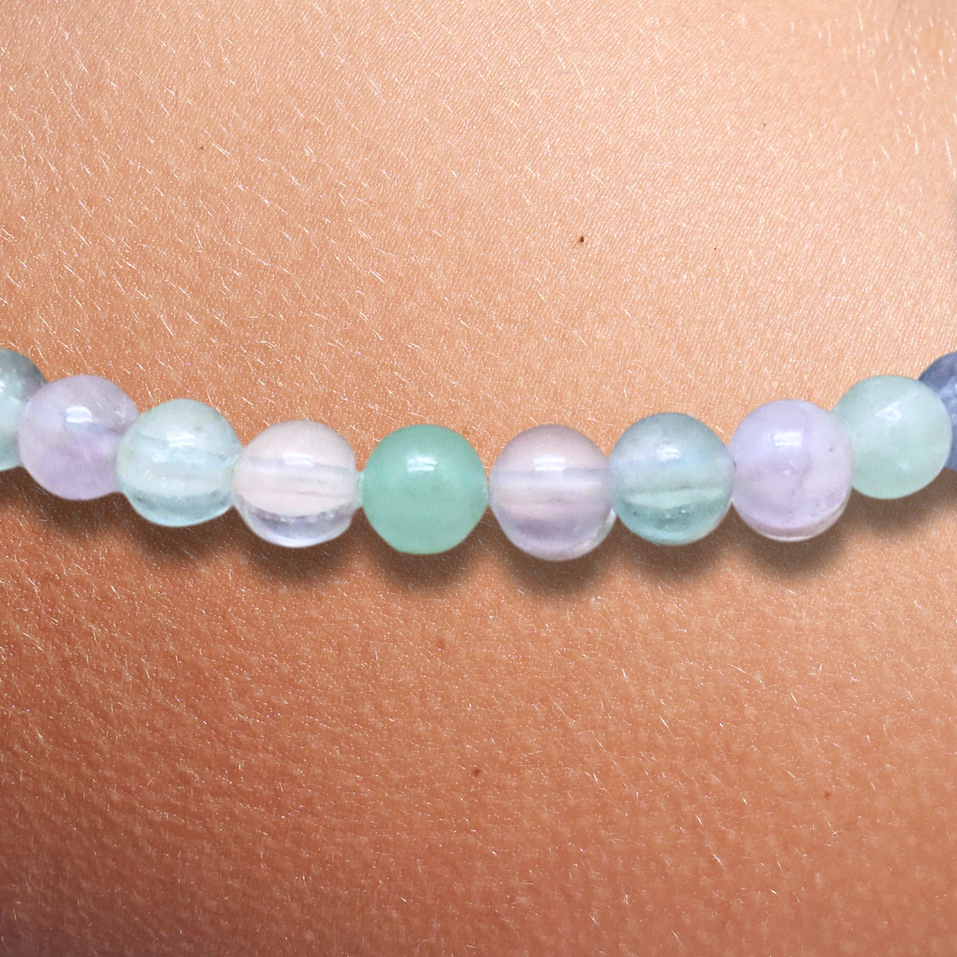 Bracelet en Fluorite Arc en Ciel 6mm