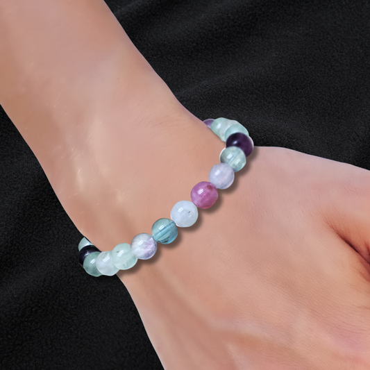 Bracelet en Fluorite Arc en Ciel 8mm