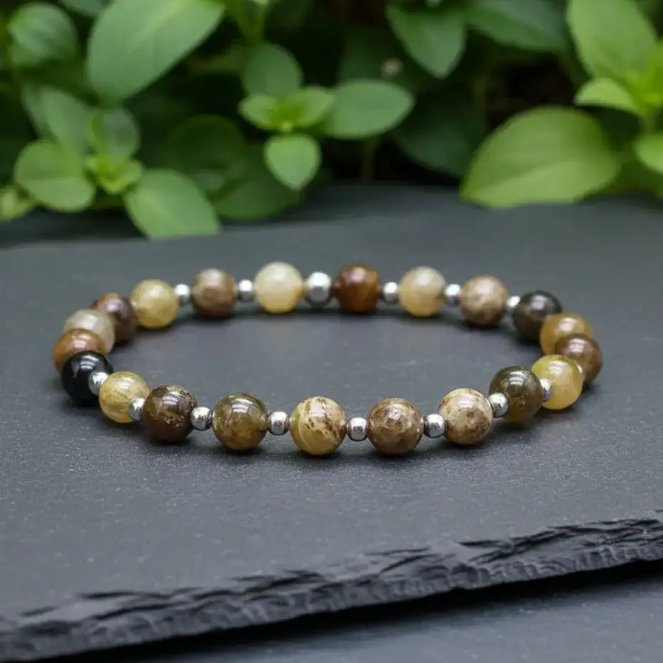 Bracelet en Grenat Grossulaire en 6mm - 21