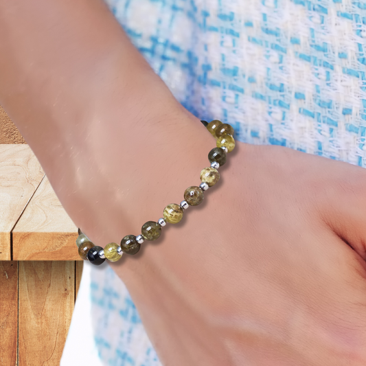 Bracelet en Grenat Tsavorite en 6mm
