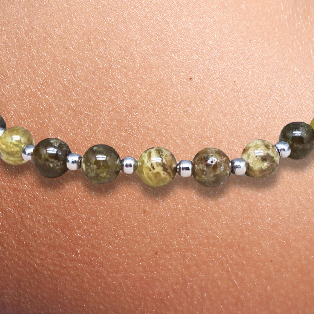 Bracelet en Grenat Tsavorite en 6mm