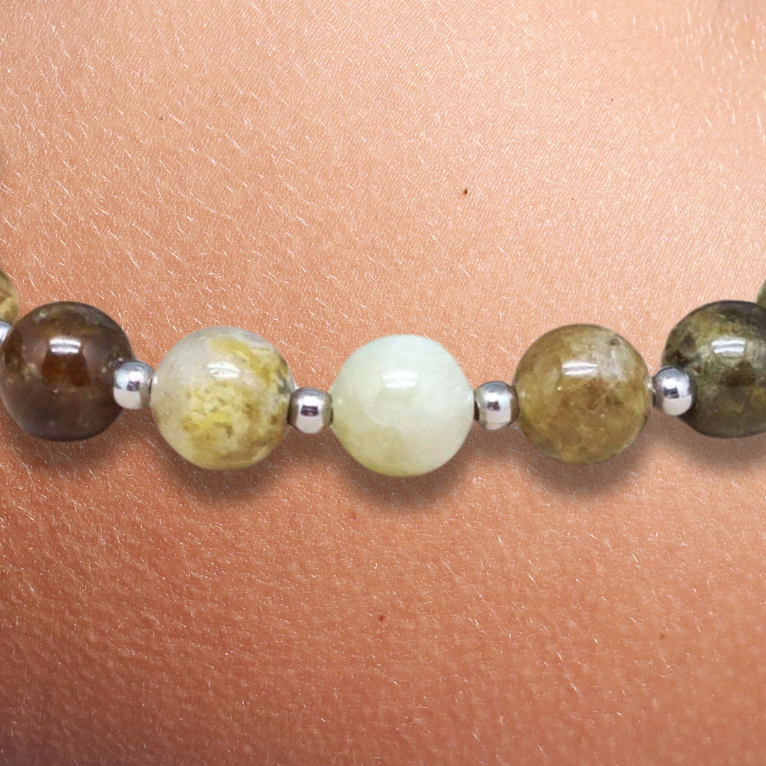 Bracelet en Grenat Tsavorite en 6mm