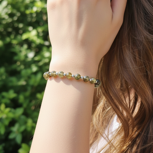 Bracelet en Grenat Grossulaire en 6mm