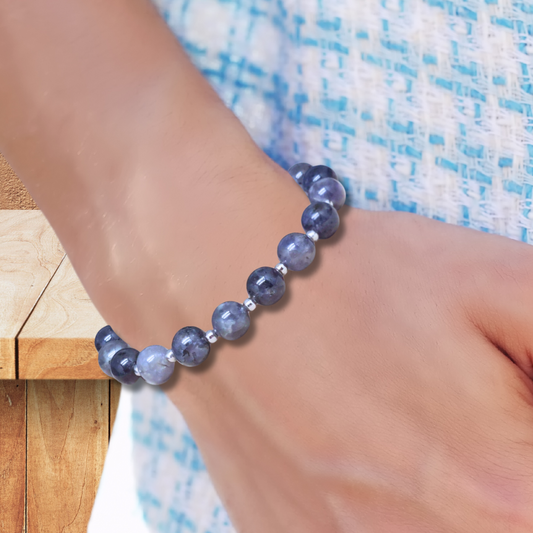 Bracelet en Iolite (ou Cordiérite)