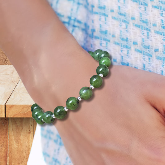 Bracelet en Jade Néphrite 8mm