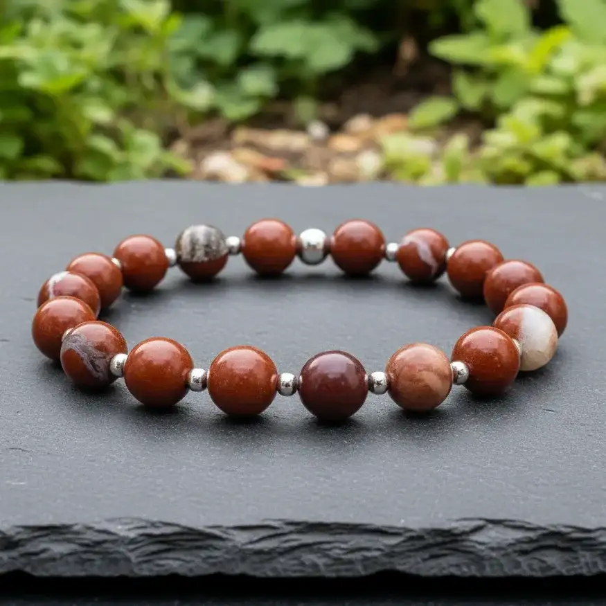 Bracelet en Jaspe Rouge 8mm - 21