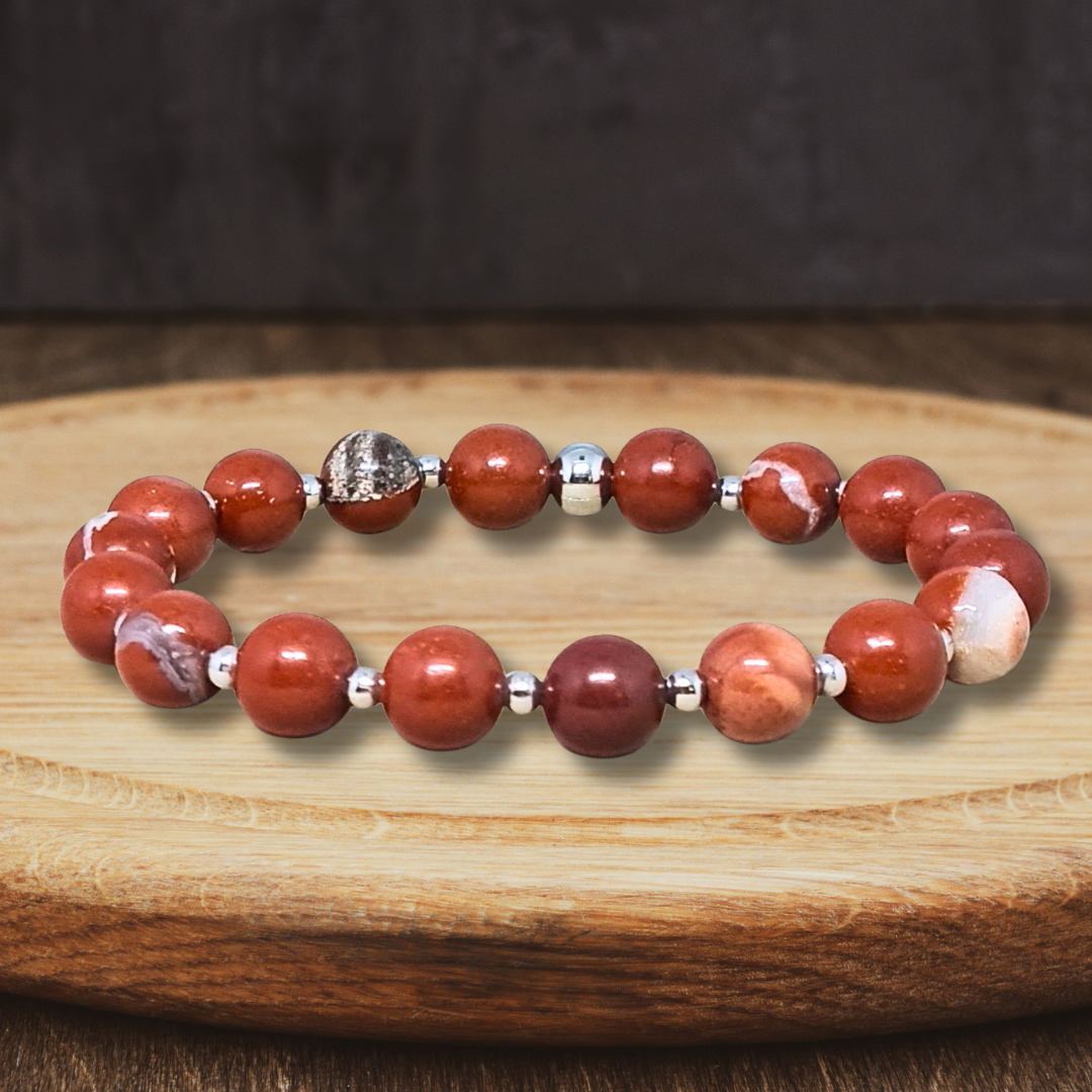 Bracelet en Jaspe Rouge 6mm