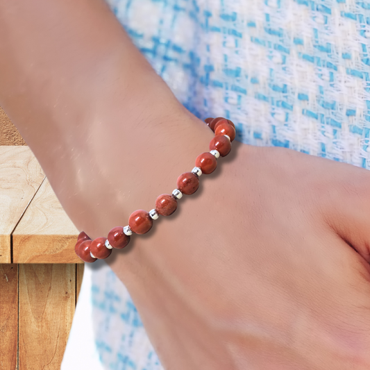 Bracelet en Jaspe Rouge 6mm