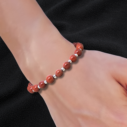 Bracelet en Jaspe Rouge 6mm
