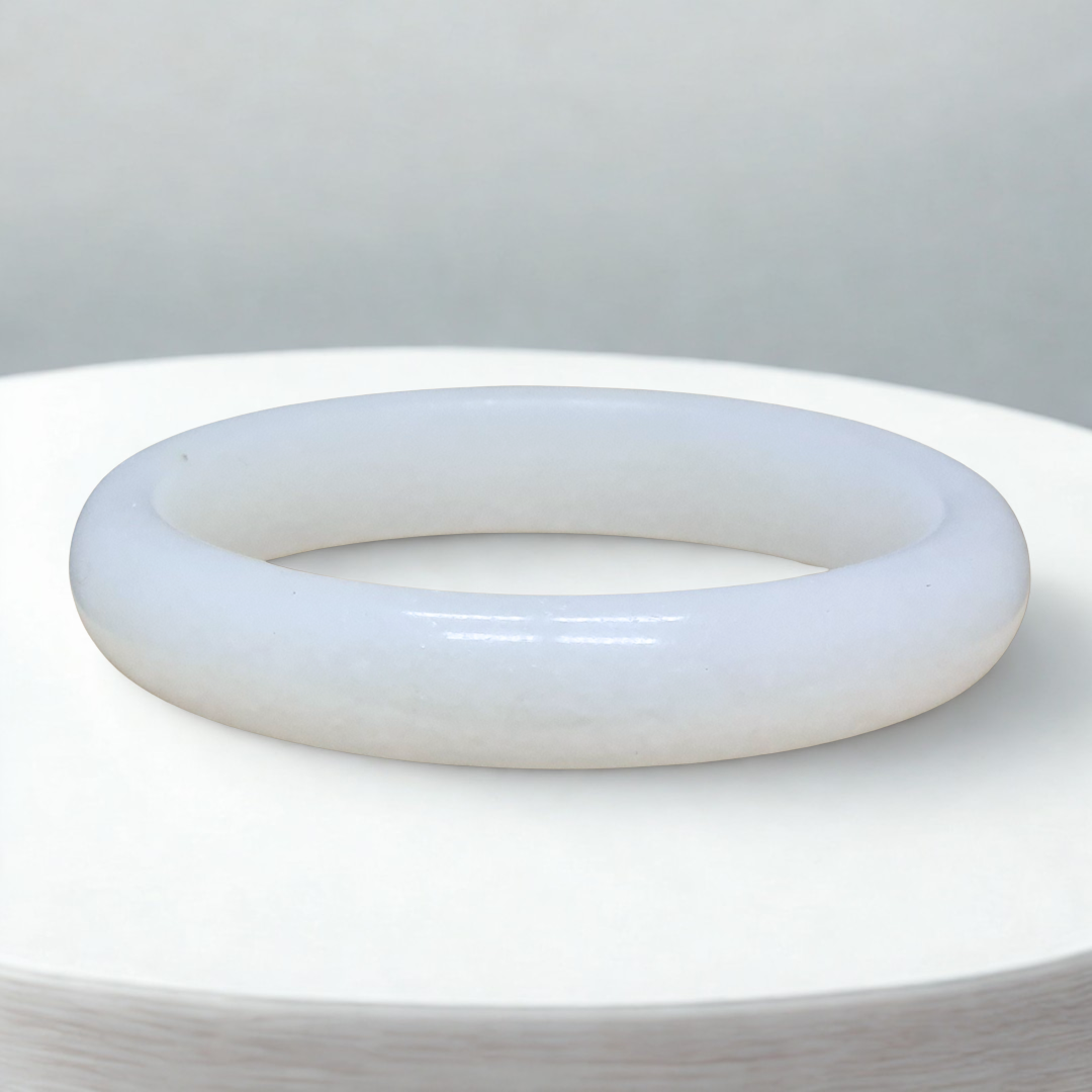 Bracelet jonc en Quartz blanc (BR401)