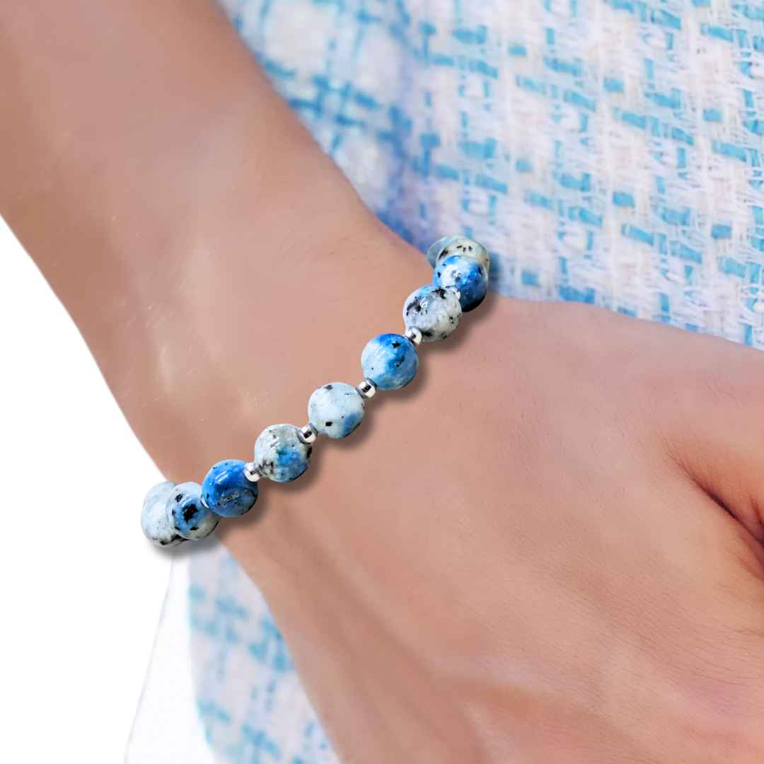 Bracelet en K2 (Azurite et Granite) - ENAE Minéraux