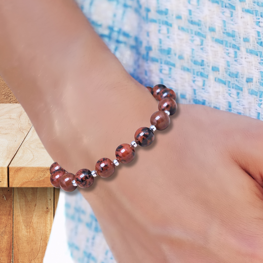 Bracelet en Obsidienne acajou