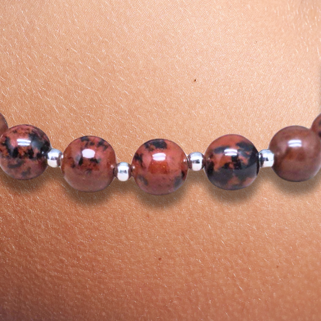 Bracelet en Obsidienne acajou