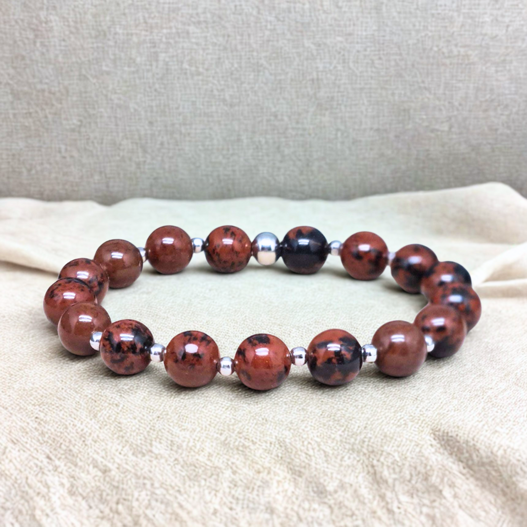 Bracelet en Obsidienne acajou