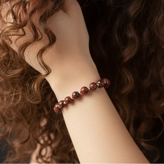 Bracelet en Obsidienne acajou