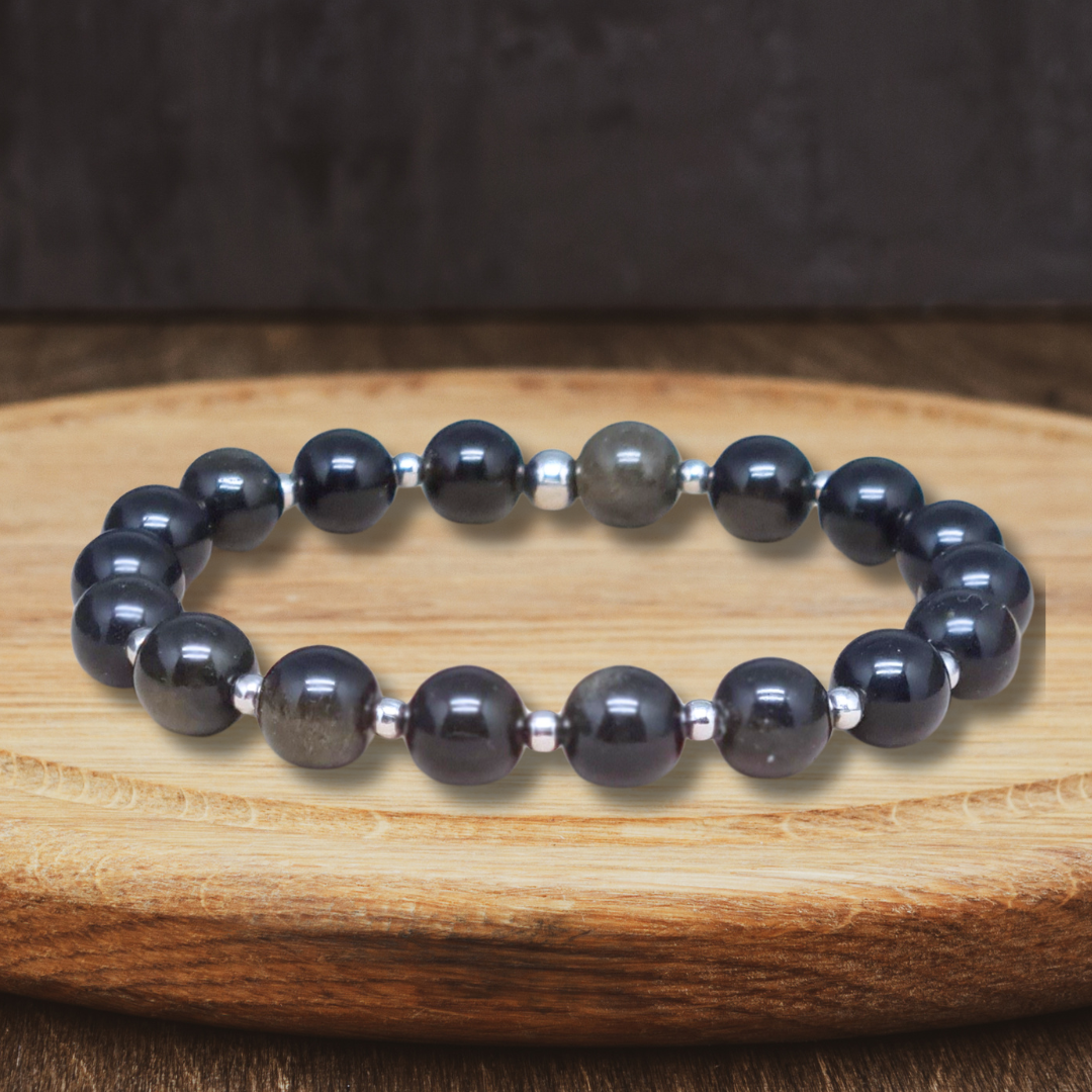 Bracelet en Obsidienne dorée 8mm - ENAE Minéraux