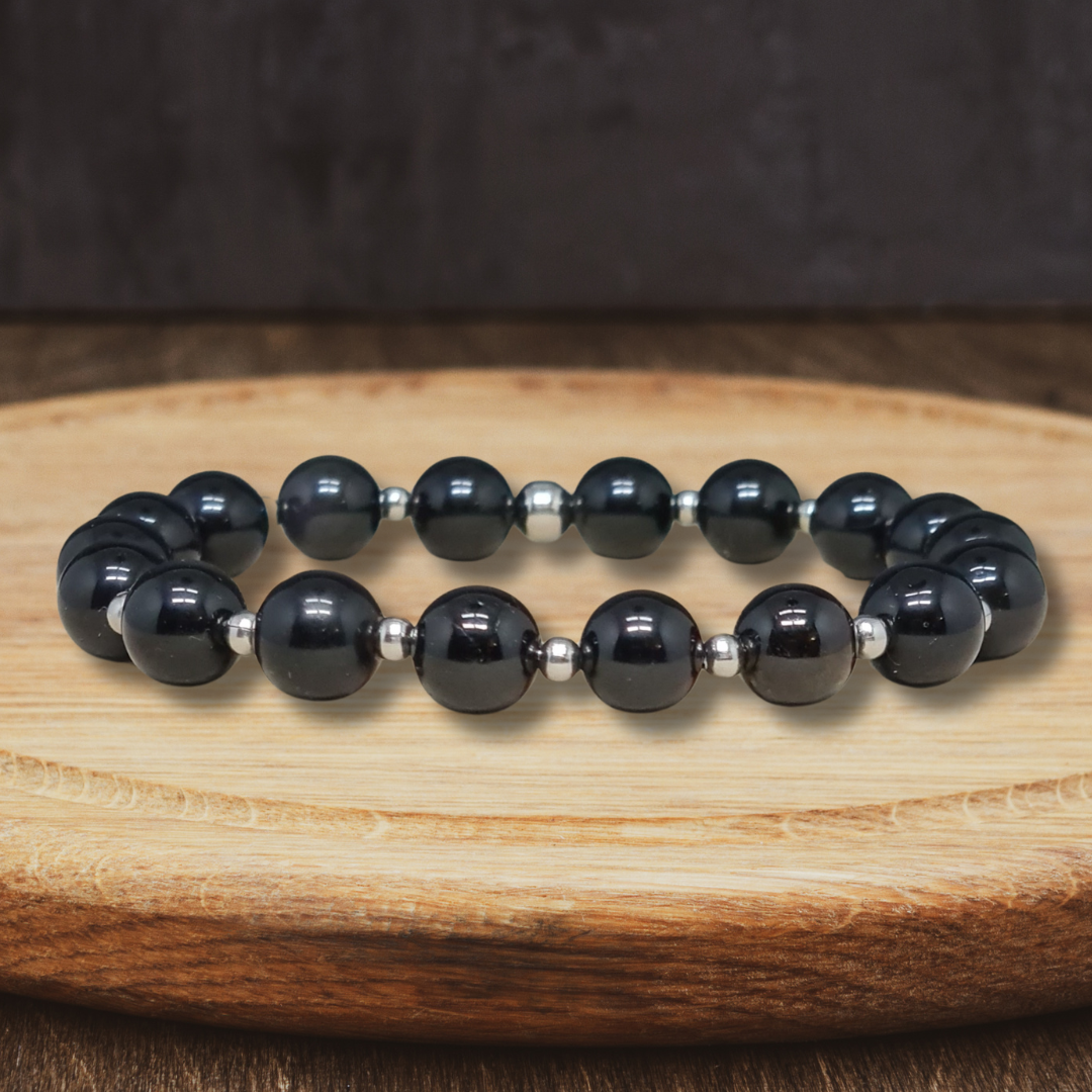 Bracelet en Obsidienne noire 8mm - ENAE Minéraux