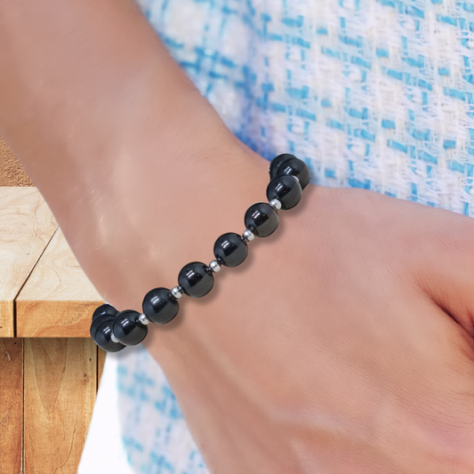 Bracelet en Obsidienne noire 8mm