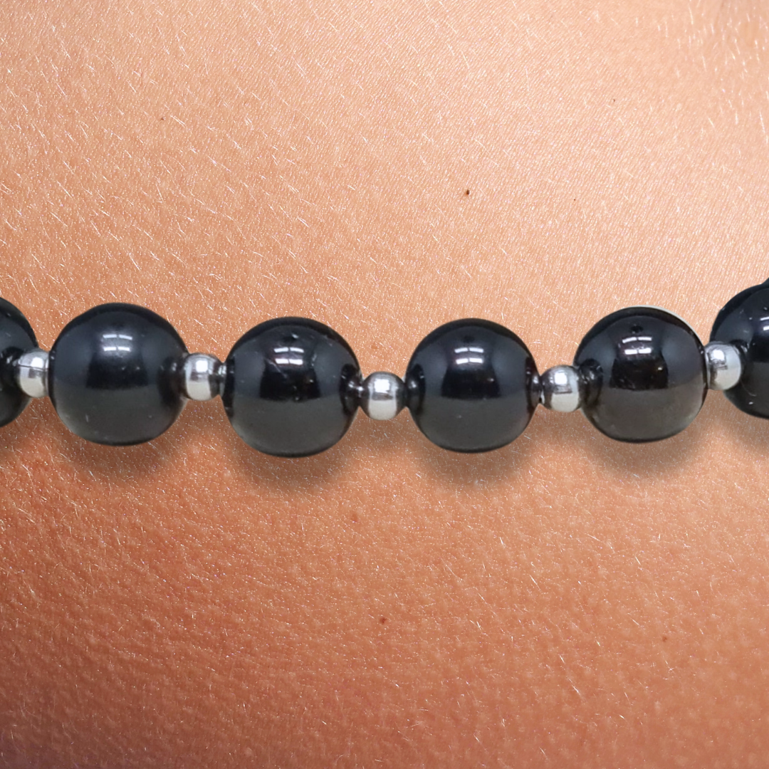 Bracelet en Obsidienne noire 8mm