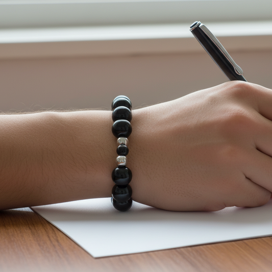 Bracelet en Obsidienne noire 8 et 12mm