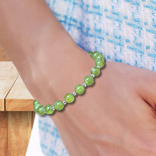 Bracelet en Péridot 7mm