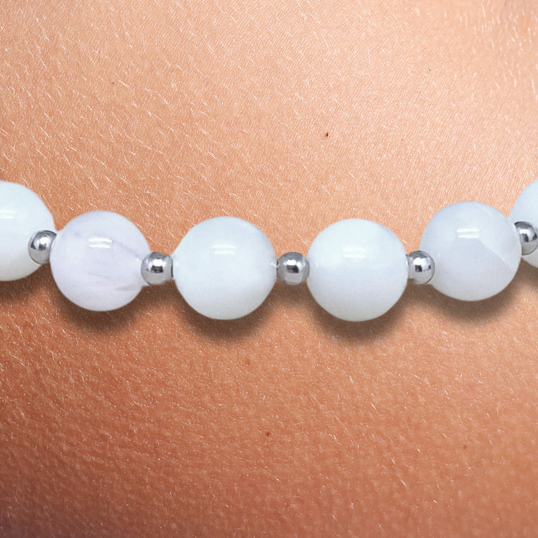 Bracelet en Pierre de Lune blanche - ENAE Minéraux