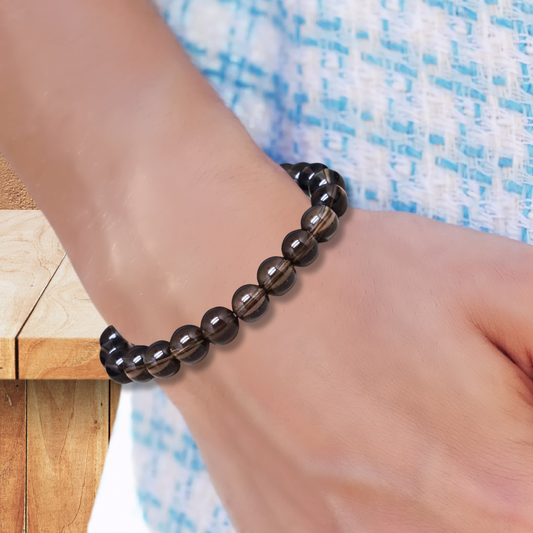 Bracelet en Quartz fumé 8mm