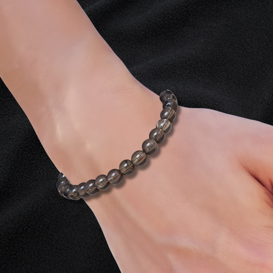 Bracelet en Quartz fumé 6mm