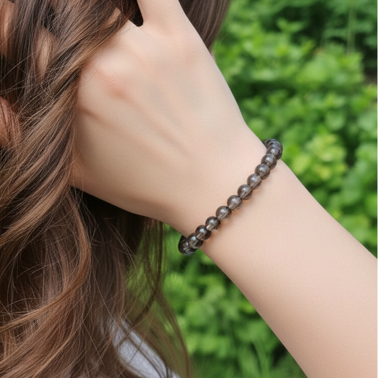 Bracelet en Quartz fumé 6mm