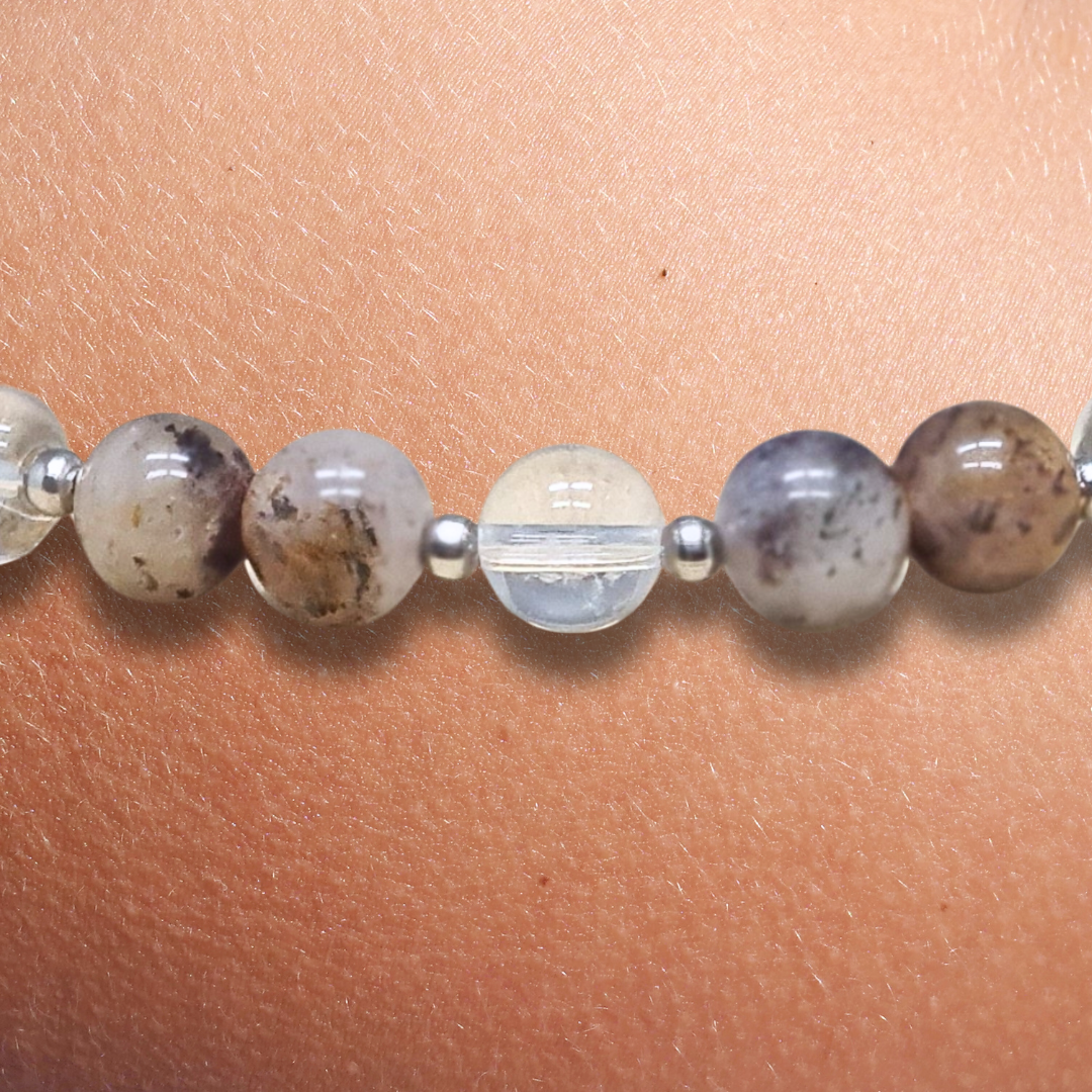 Bracelet en Quartz Lodolite et Cristal de roche - ENAE Minéraux
