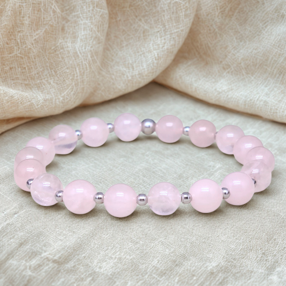 Bracelet en Quartz rose 8mm