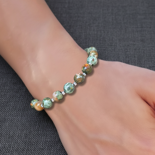 Bracelet en Rhyolite Rain Forest