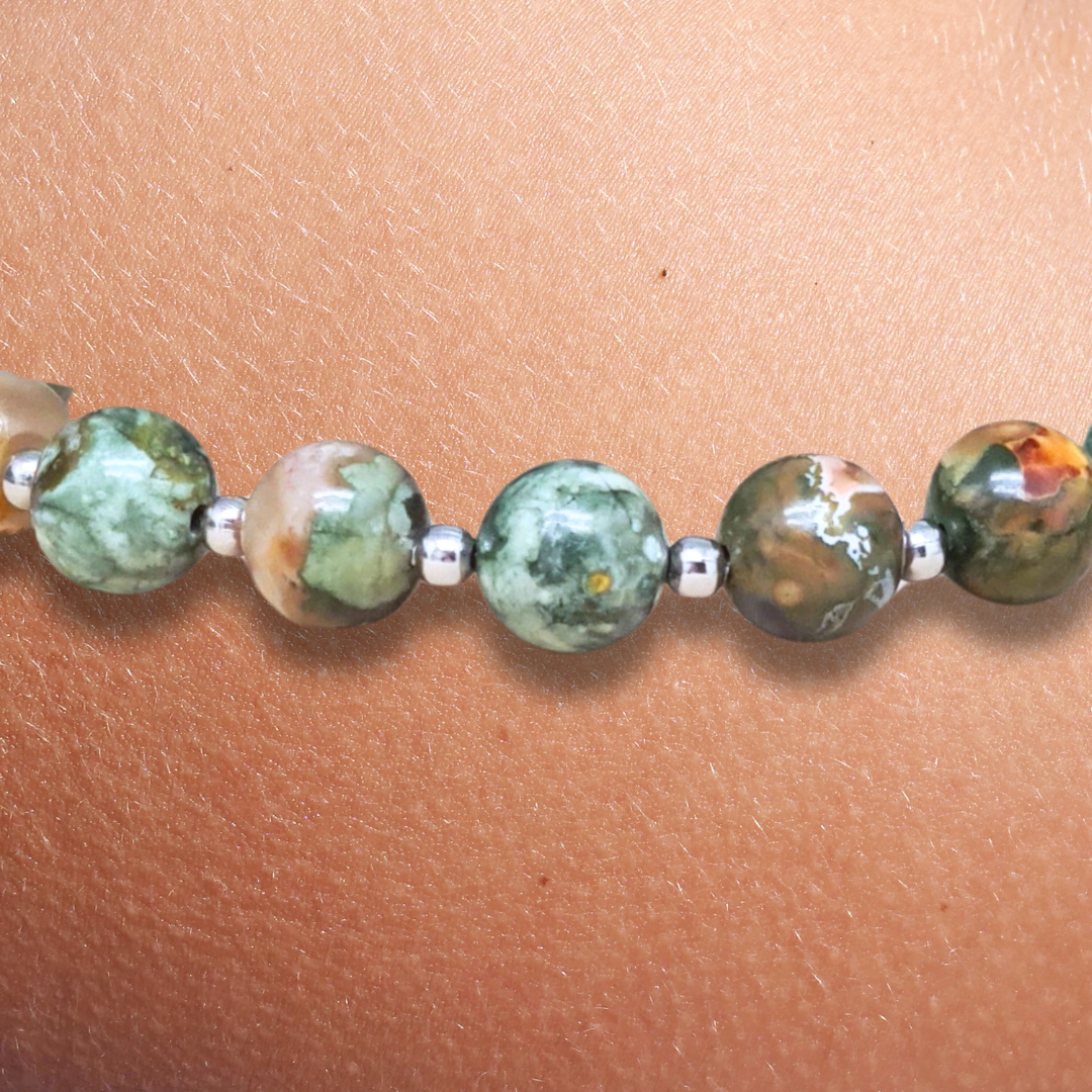 Bracelet en Rhyolite Rain Forest - ENAE Minéraux