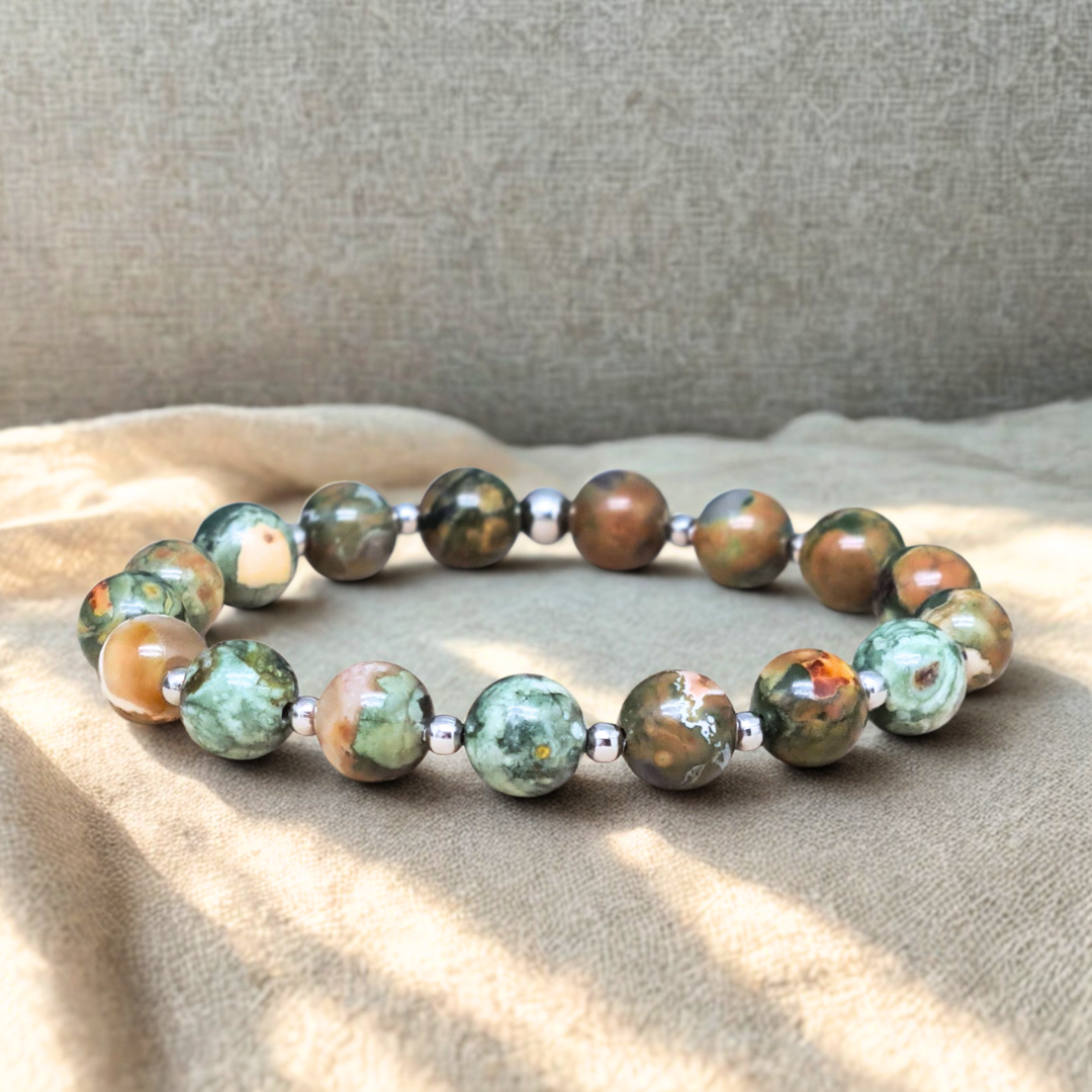 Bracelet en Rhyolite Rain Forest