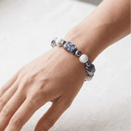 Bracelet en Sodalite et Howlite