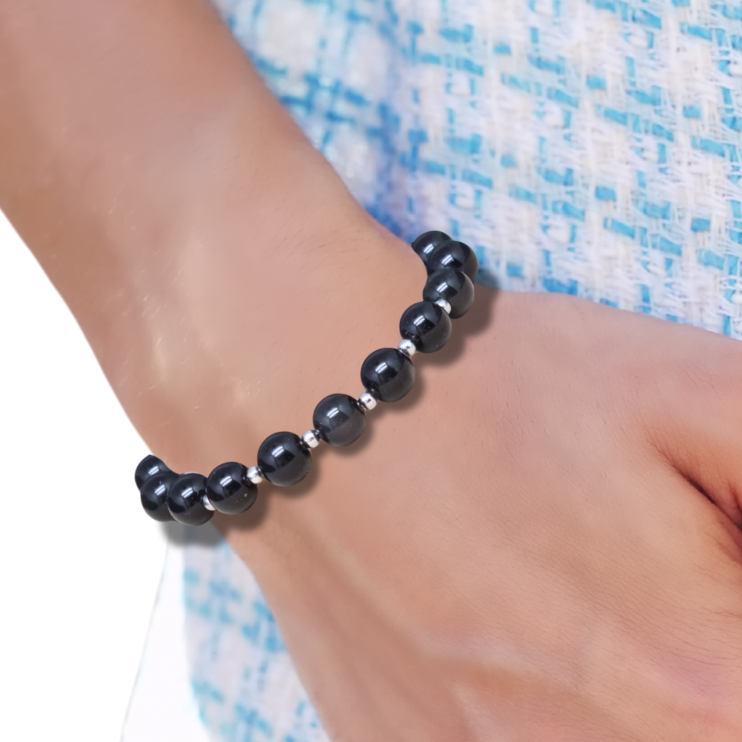 Bracelet en Tourmaline noire 6 ou 8mm au choix - ENAE Minéraux