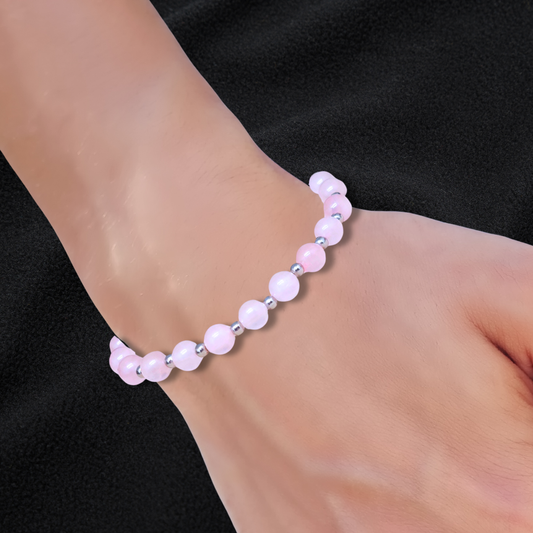 Bracelet en Quartz rose 6mm