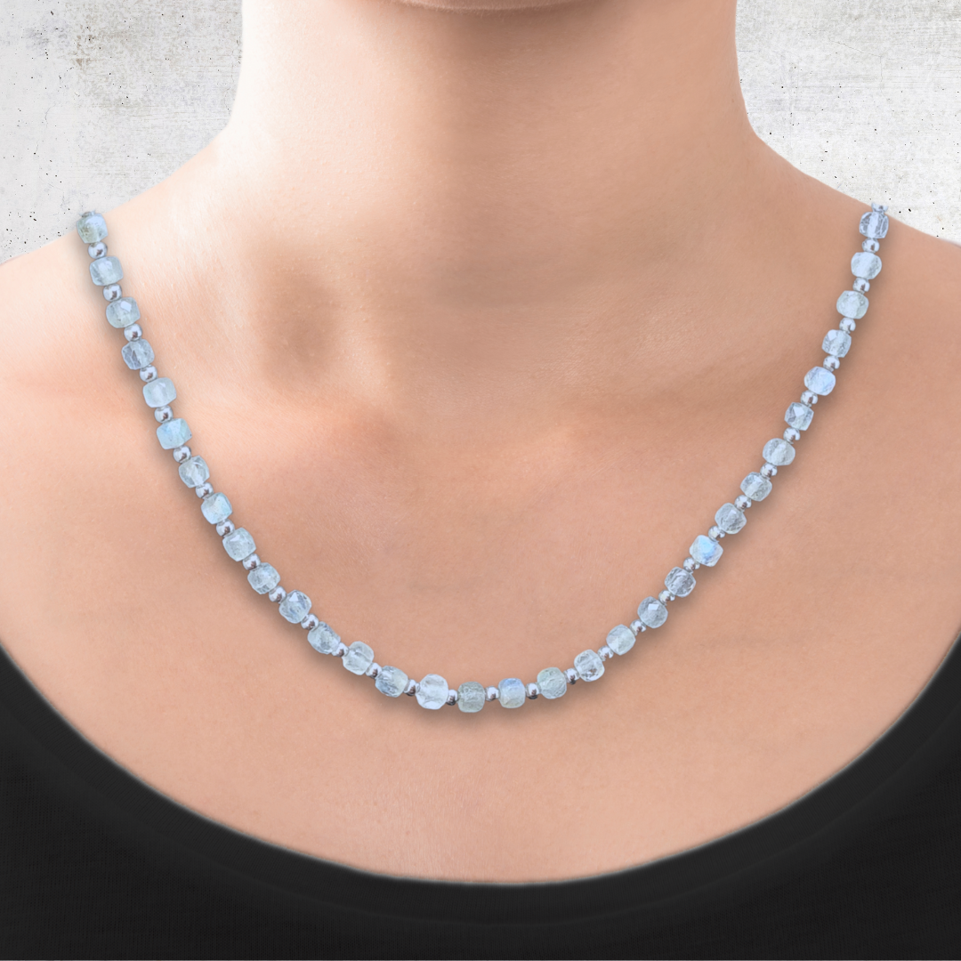 Bracelet triple tour et collier en Labradorite (COLBR23-01) - ENAE Minéraux