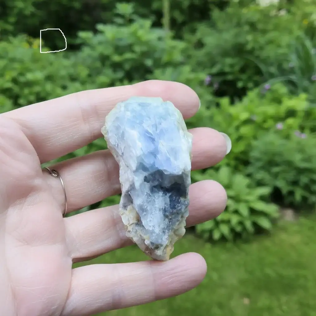 Calcite bleue brute au choix (MB556) - Morceau D 68g