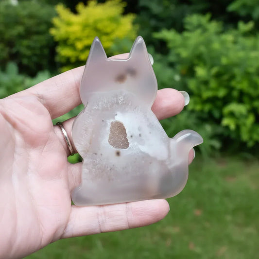 Chat en Calcédoine 103g (PRGFL689)