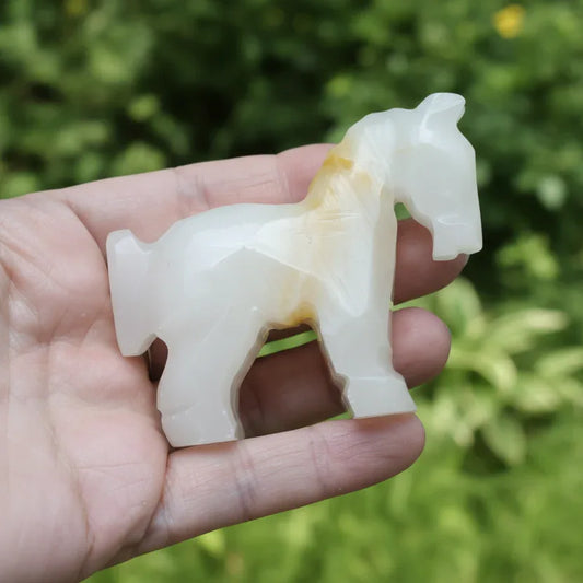 Cheval ou âne en Aragonite et Calcite 87g (PRGFL348-2)