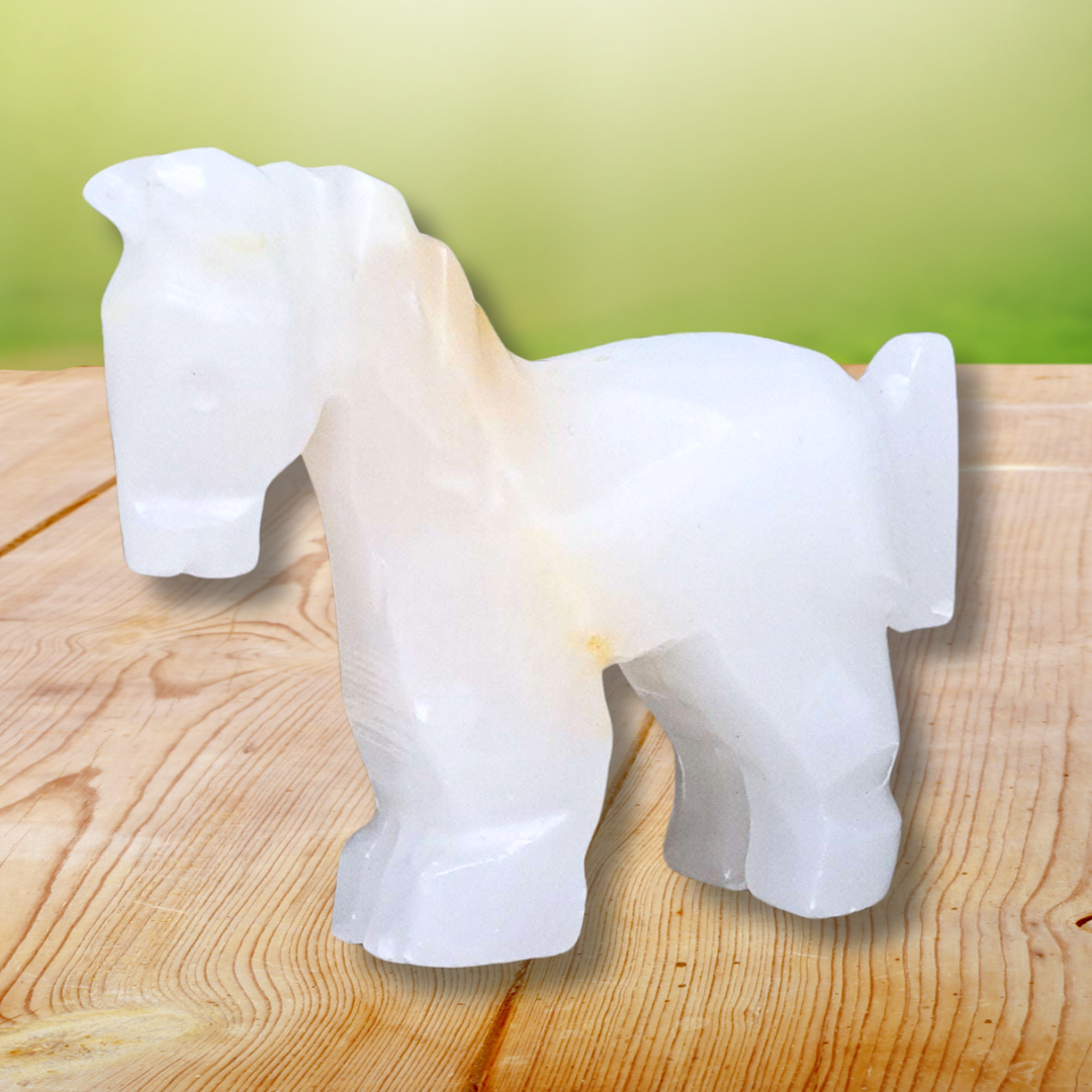 Cheval ou âne en Aragonite et Calcite 87g (PRGFL348-2)