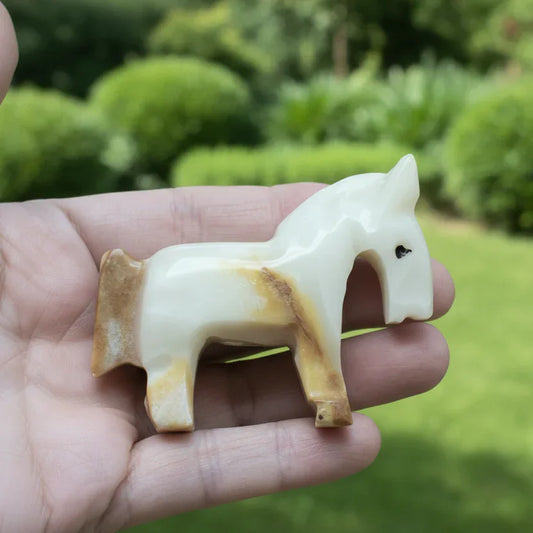 Cheval ou âne en Aragonite et Calcite 72g (PRGFL626)