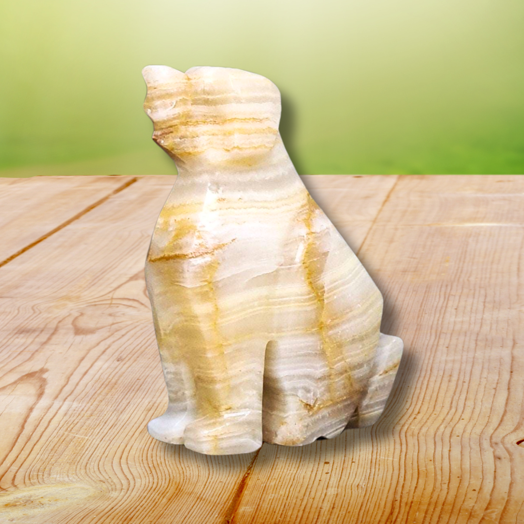 Chien sculpté en Aragonite et Calcite (PRGFL347-4) - ENAE Minéraux